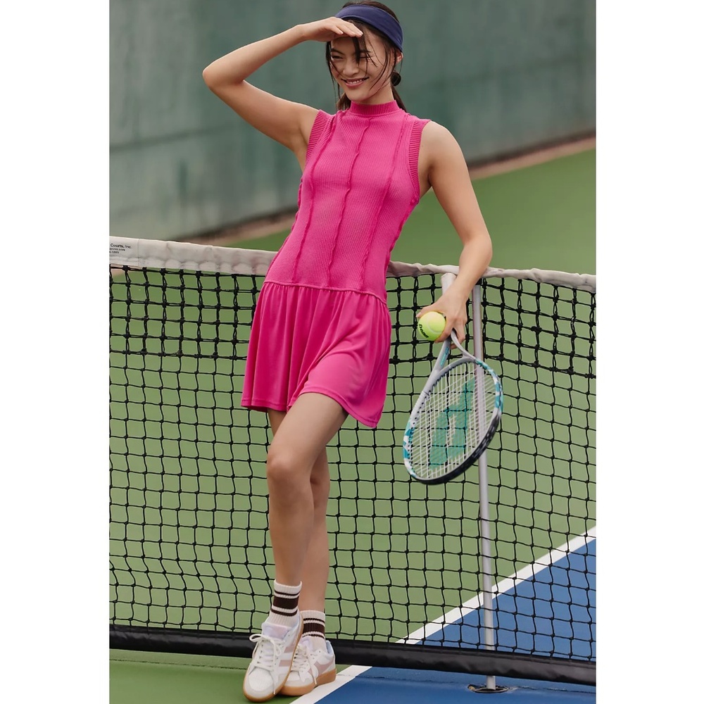 Anthropologie Daily Practice Pink Buzzer Beater Sleeveless Mini Dress
